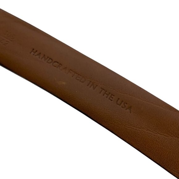 John W Nordstrom Mens Handcrafted Leather Belt Sz 42 Black Silvertone Buckle USA - Picture 5 of 6